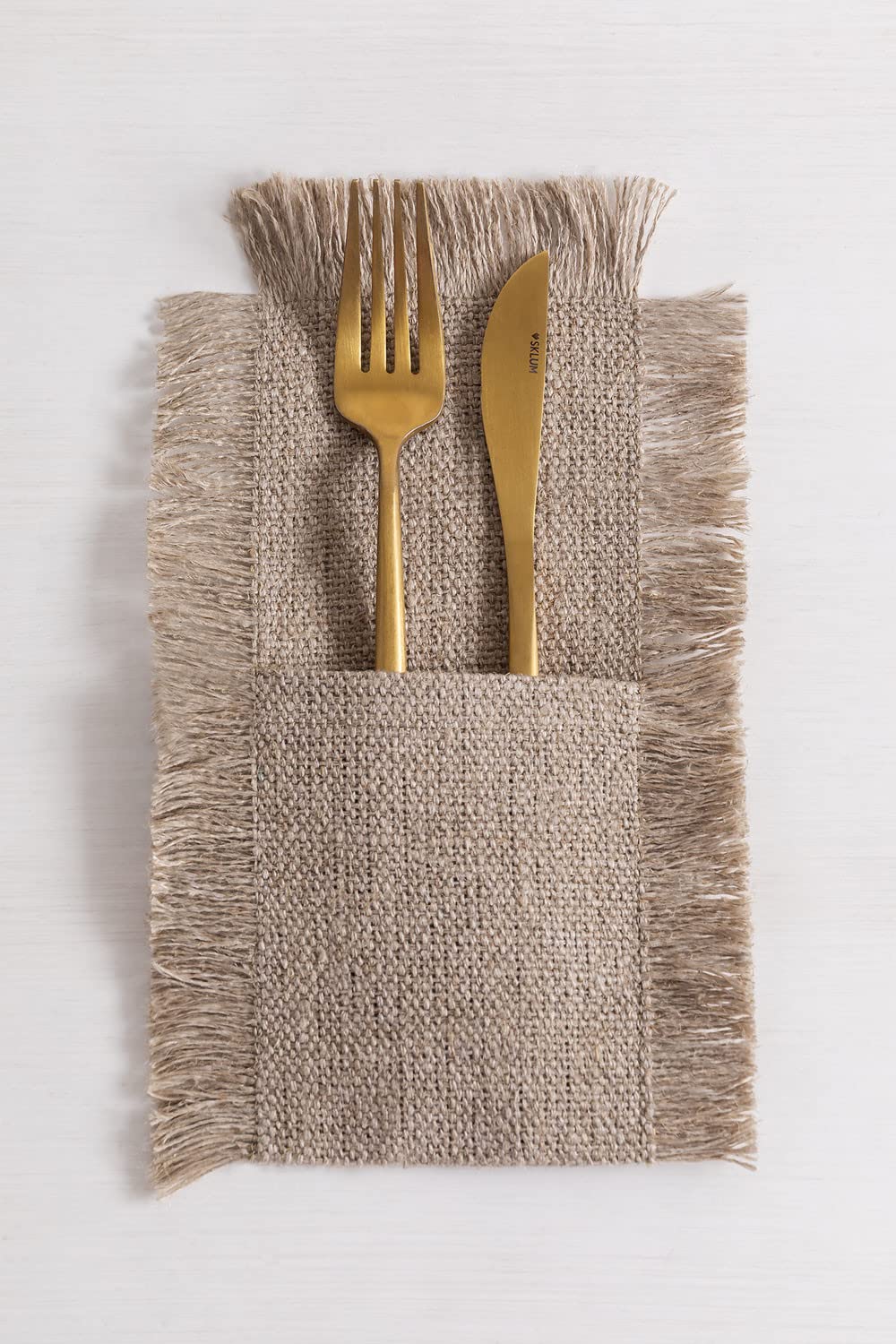 Sklum Aratz Set 4 Portaposate Lino Busta