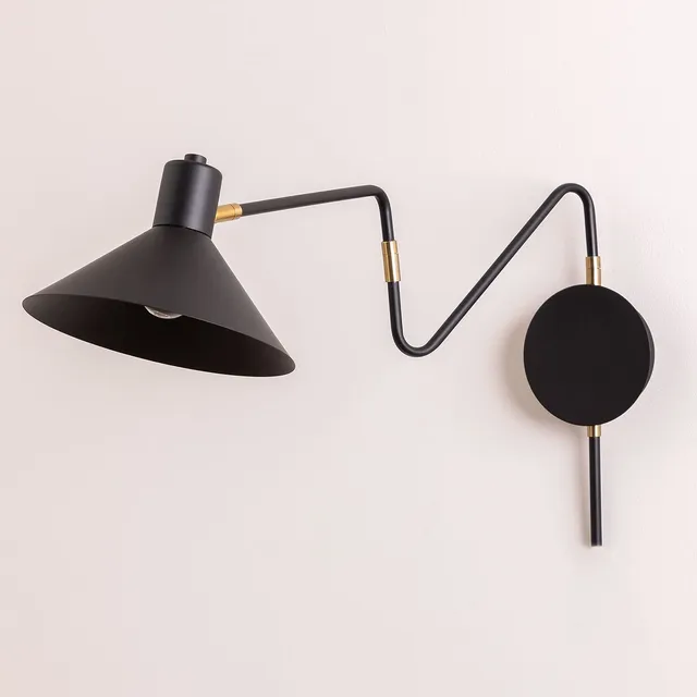 Sklum Lizz lampada da parete nera in ferro 69 cm