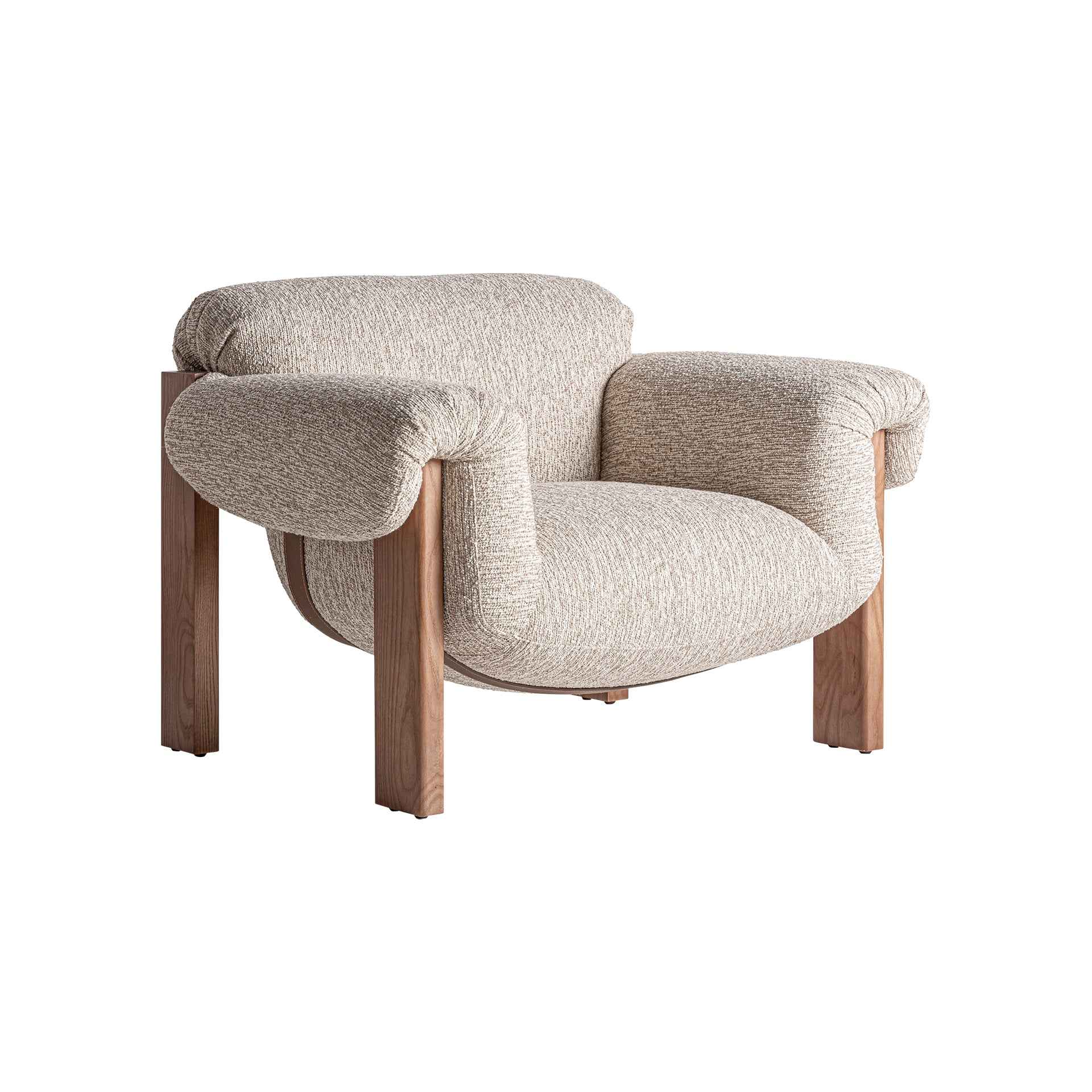 Bambua Uznach poltrona beige tessuto legno