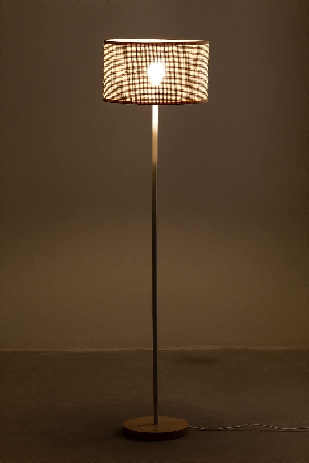 Sklum Ytse lampada da terra rattan marrone naturale