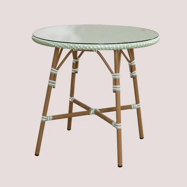 Sklum Alisa Bistro Tavolo Giardino Rotondo 80 cm Rattan