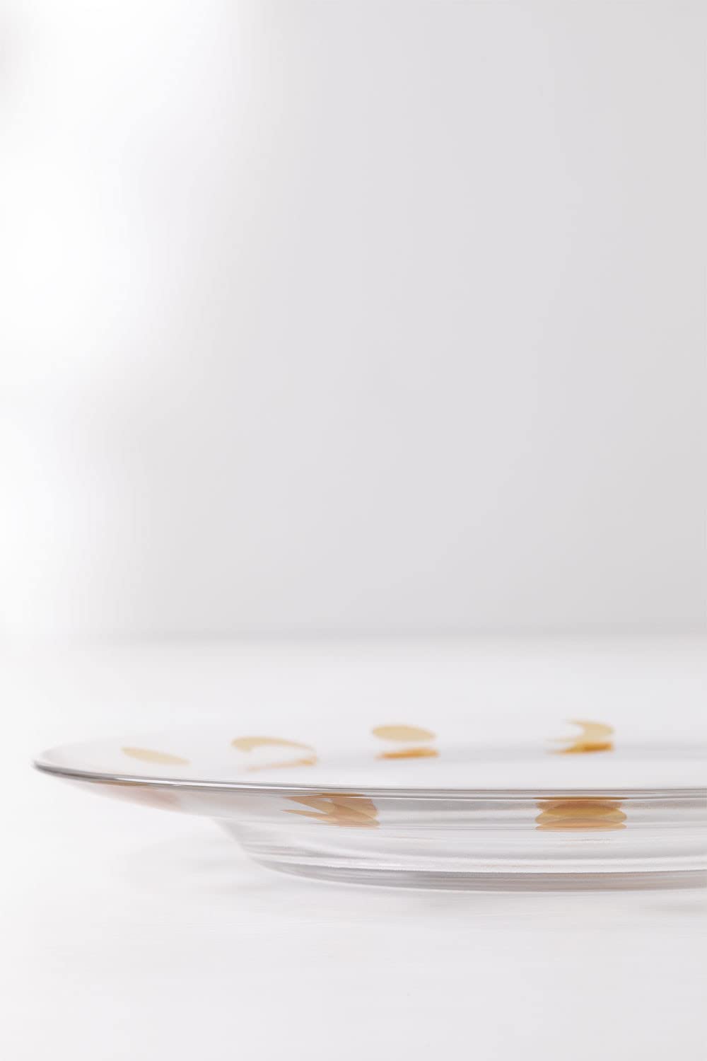 Sklum Exton set 4 piatti piani in vetro oro