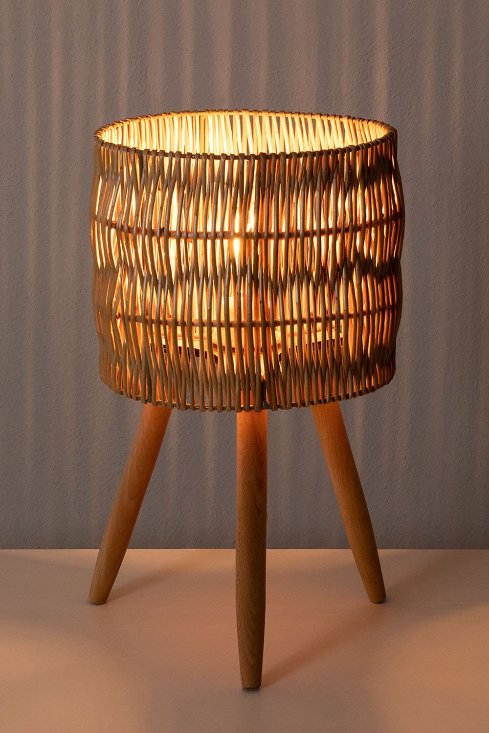 Sklum Mylton lampada da tavolo 41,5 cm vimini naturale