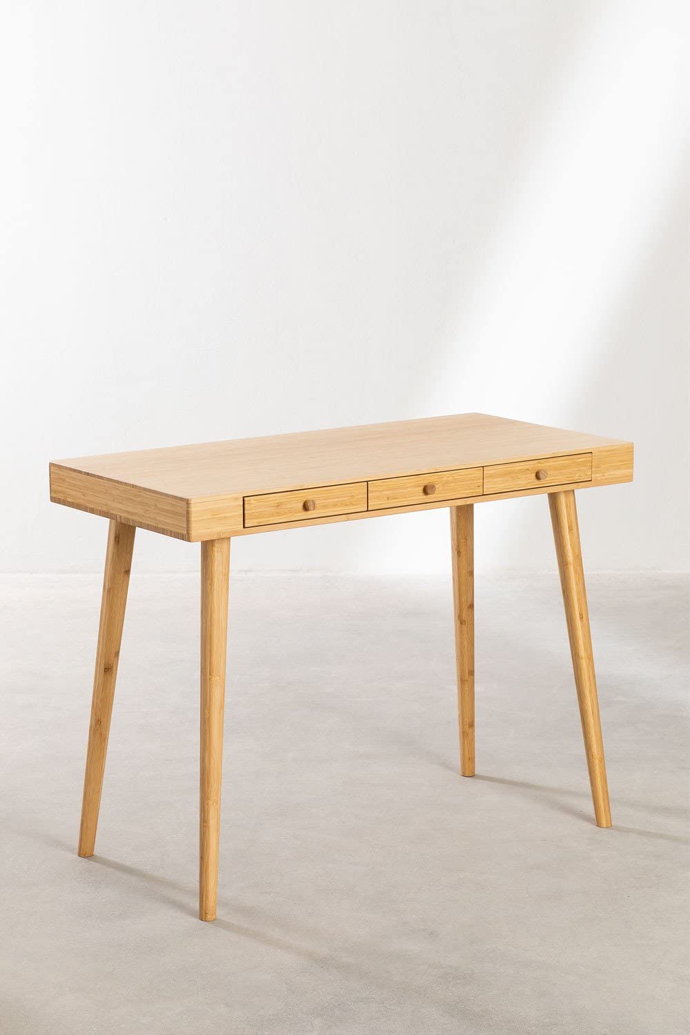 Sklum Takeo scrivania bambù con 3 cassetti 101 cm