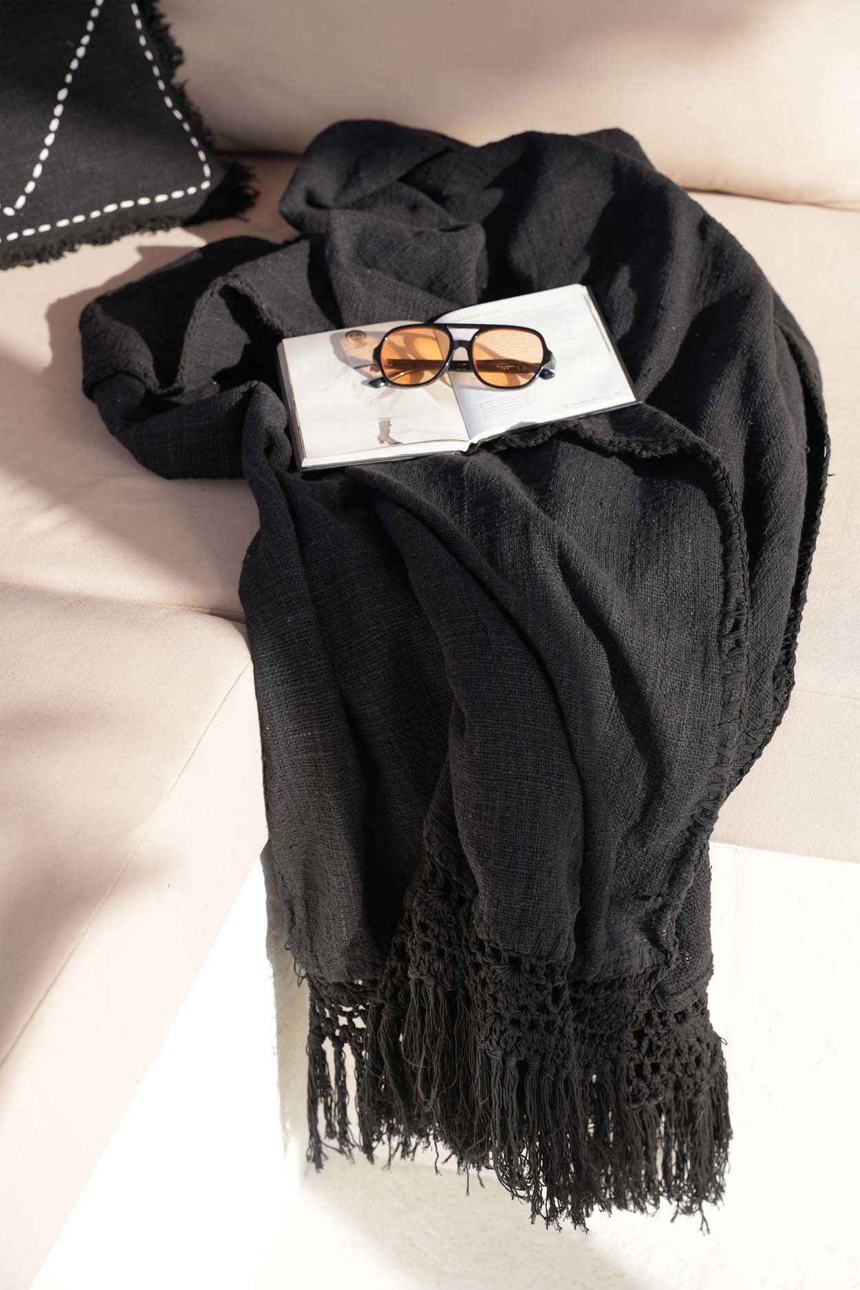 Bambua Gypsy Plaid Letto Nero in stile boho