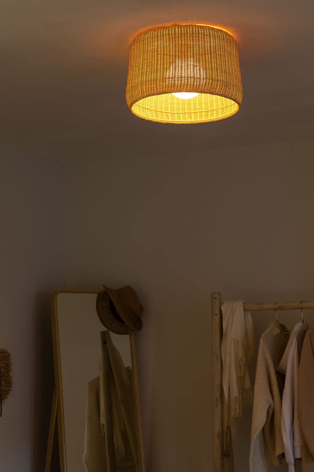Sklum Okowa plafoniera in rattan naturale Ø41 cm