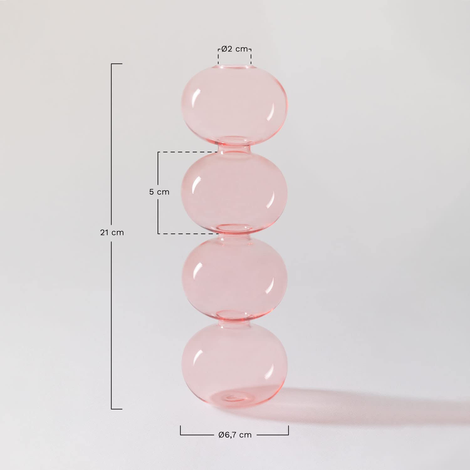 Sklum Nonza Vaso in Vetro Design 21 cm Fiori Secchi
