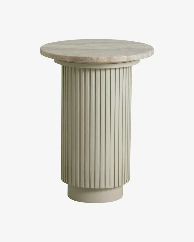Bambua ERIE tavolino rotondo avorio piano in marmo