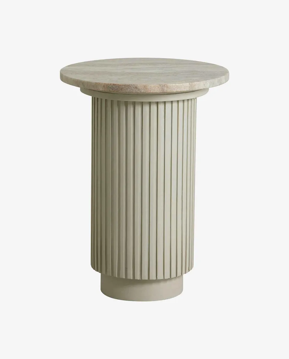 Bambua ERIE tavolino rotondo avorio piano in marmo