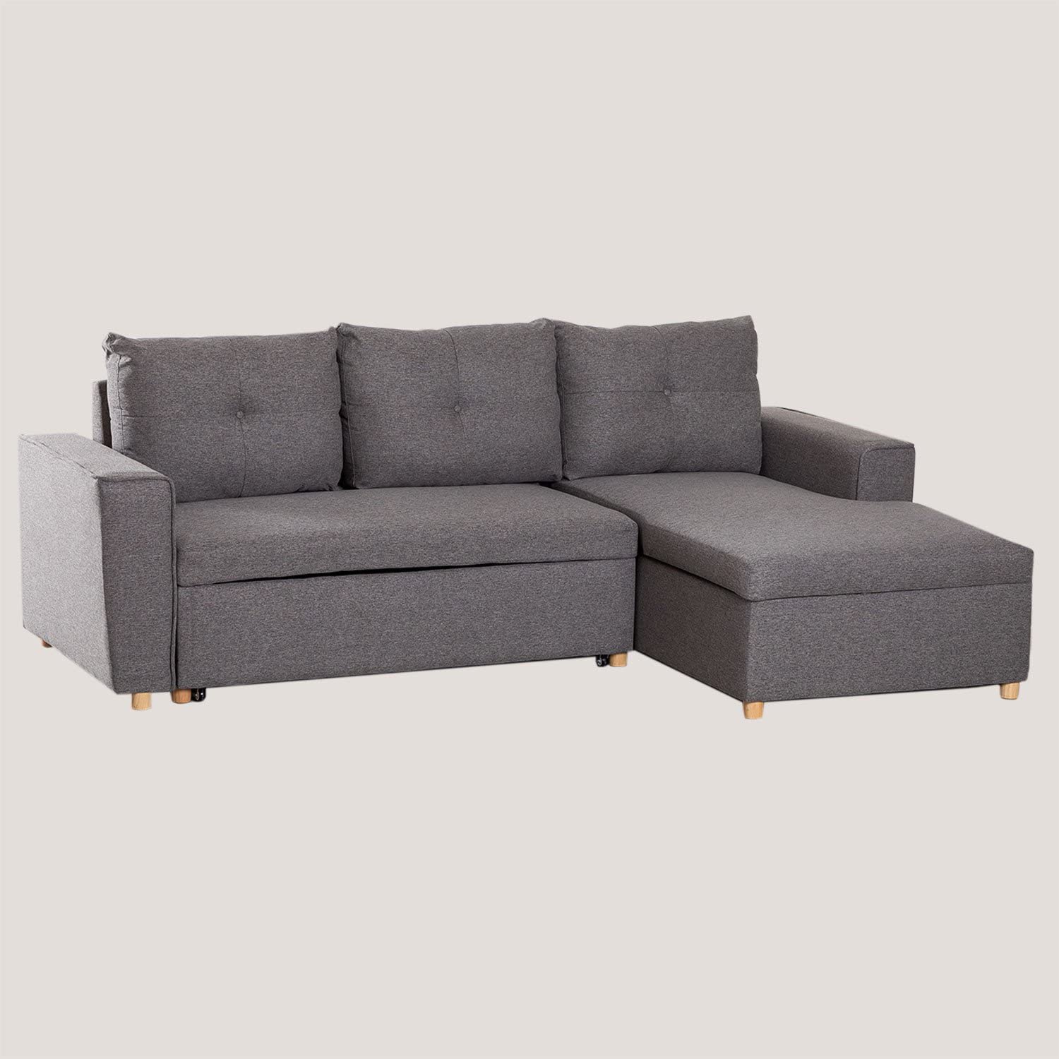 Sklum Calvin Divano Letto Chaise Longue Grigio Scuro