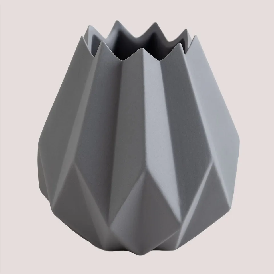 Sklum Omalley vaso in ceramica grigio Ø13 cm