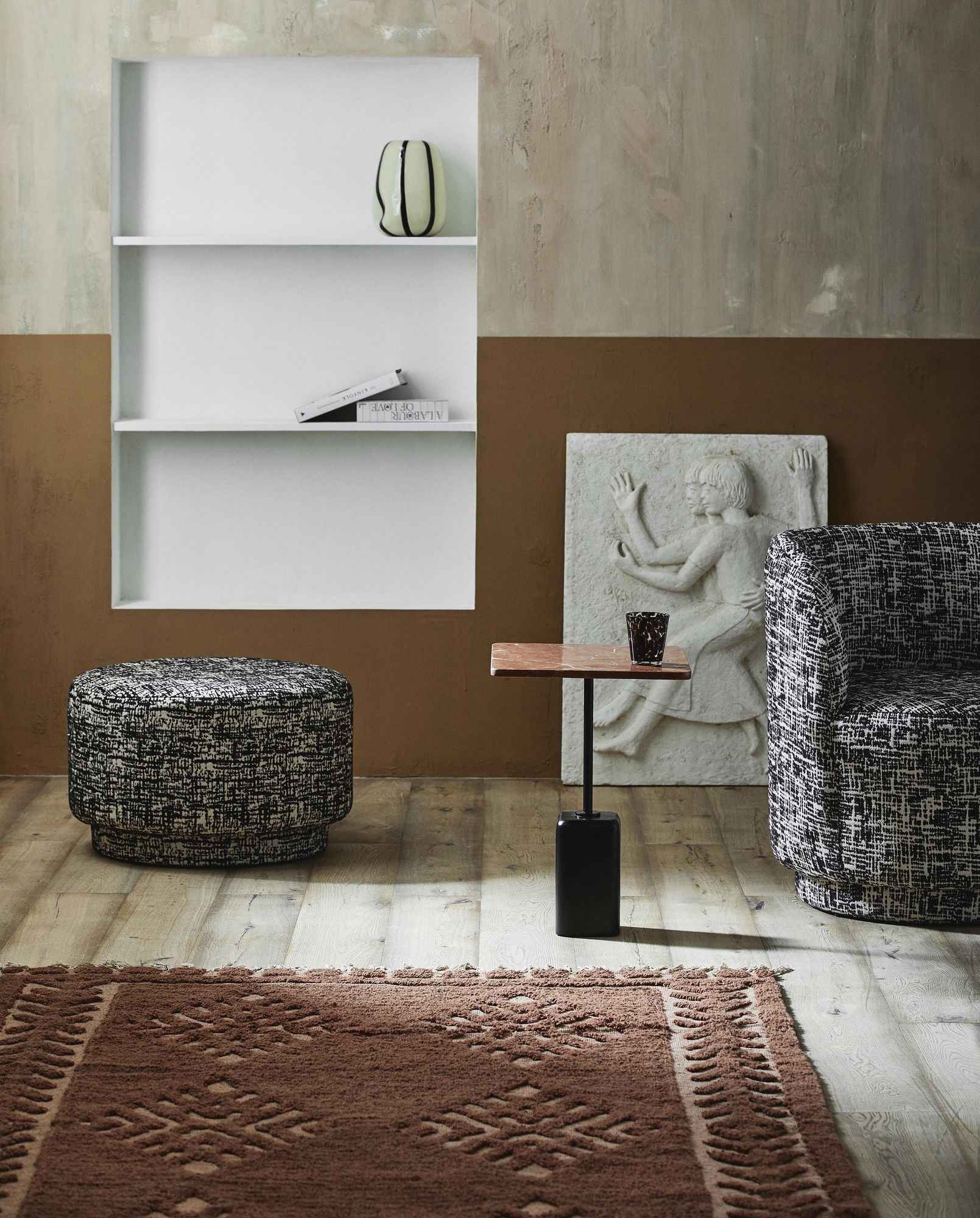 Bambua Marla tappeto lana 160x240 ruggine