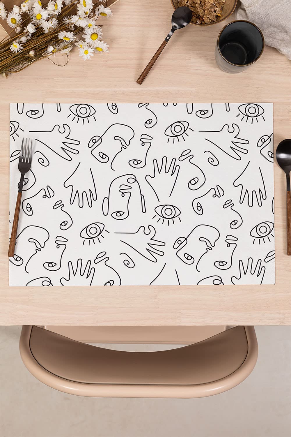 Sklum Ezio tovaglietta americana bianco 48x33 cm vinile