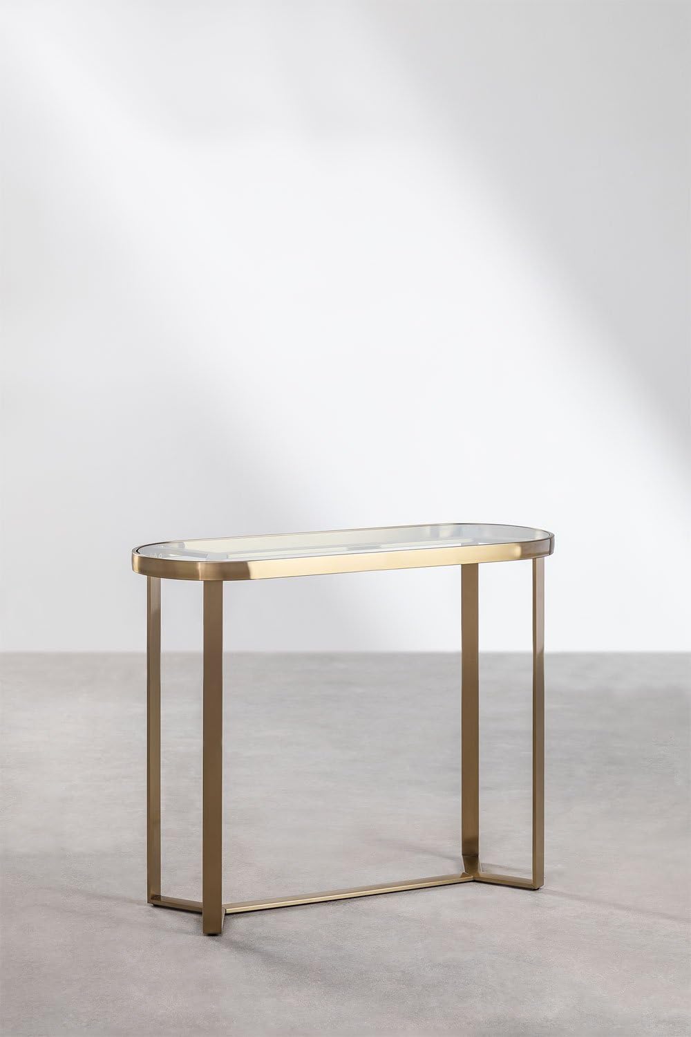 Sklum Amelia consolle vetro e acciaio oro opaco 100 cm