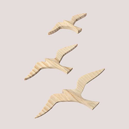 Sklum Juno set 3 figure decorative legno pino