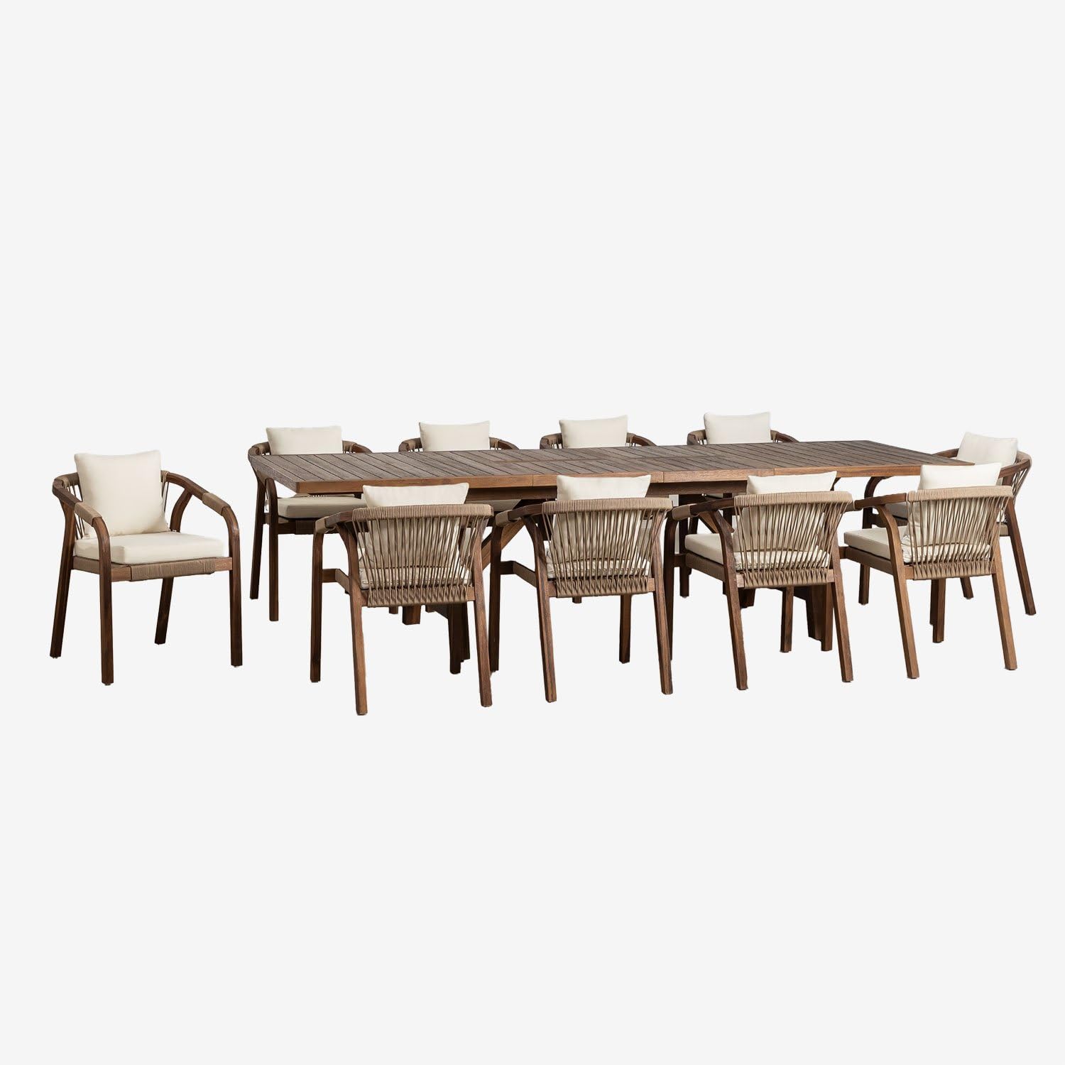 Sklum Dubai 200-300x100 set tavolo sedie giardino 10 sedie acacia