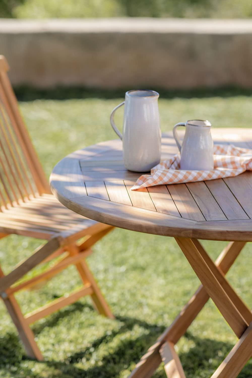 Sklum Pira tavolo giardino teak Ø100 pieghevole