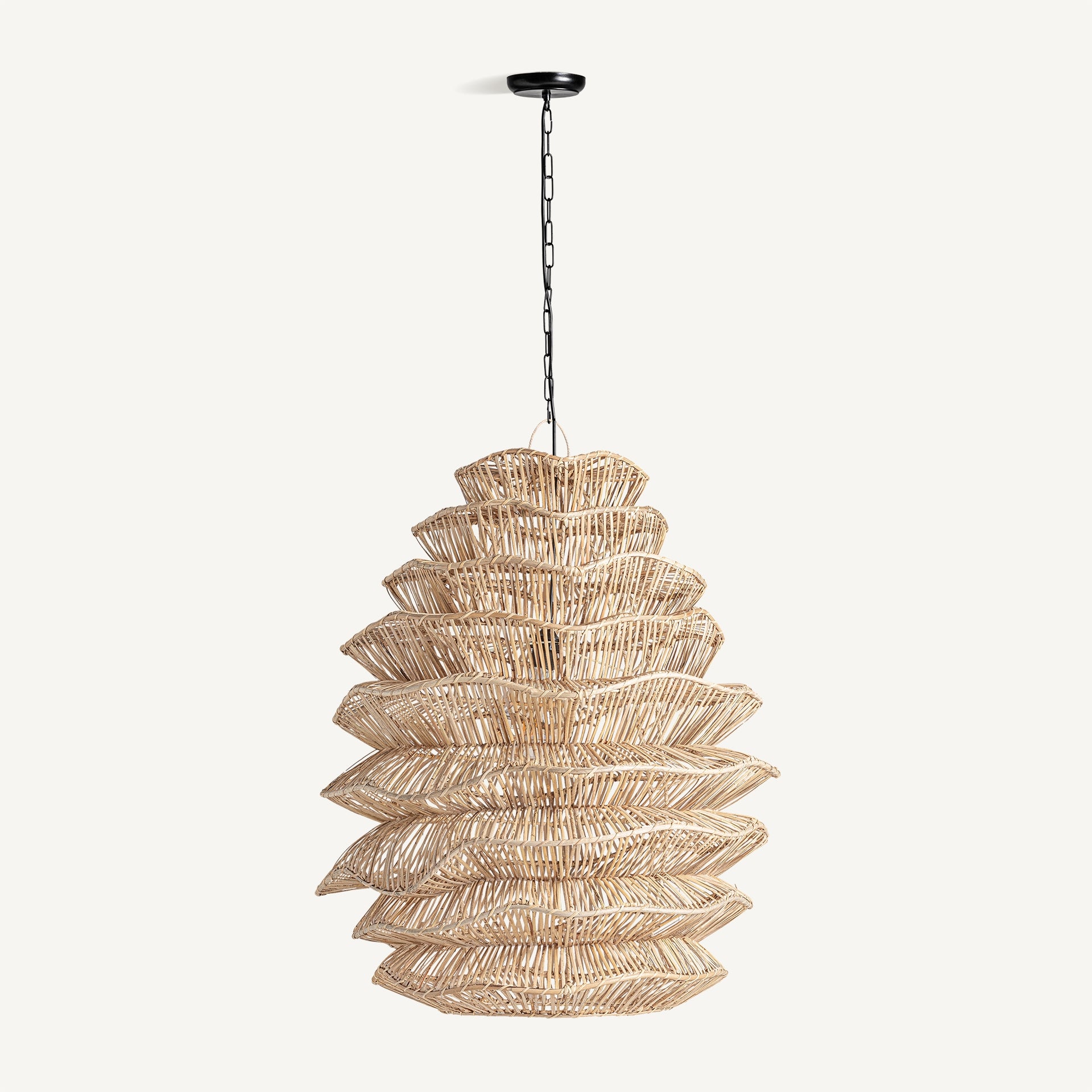 Bambua lampadario rattan intrecciato grande naturale