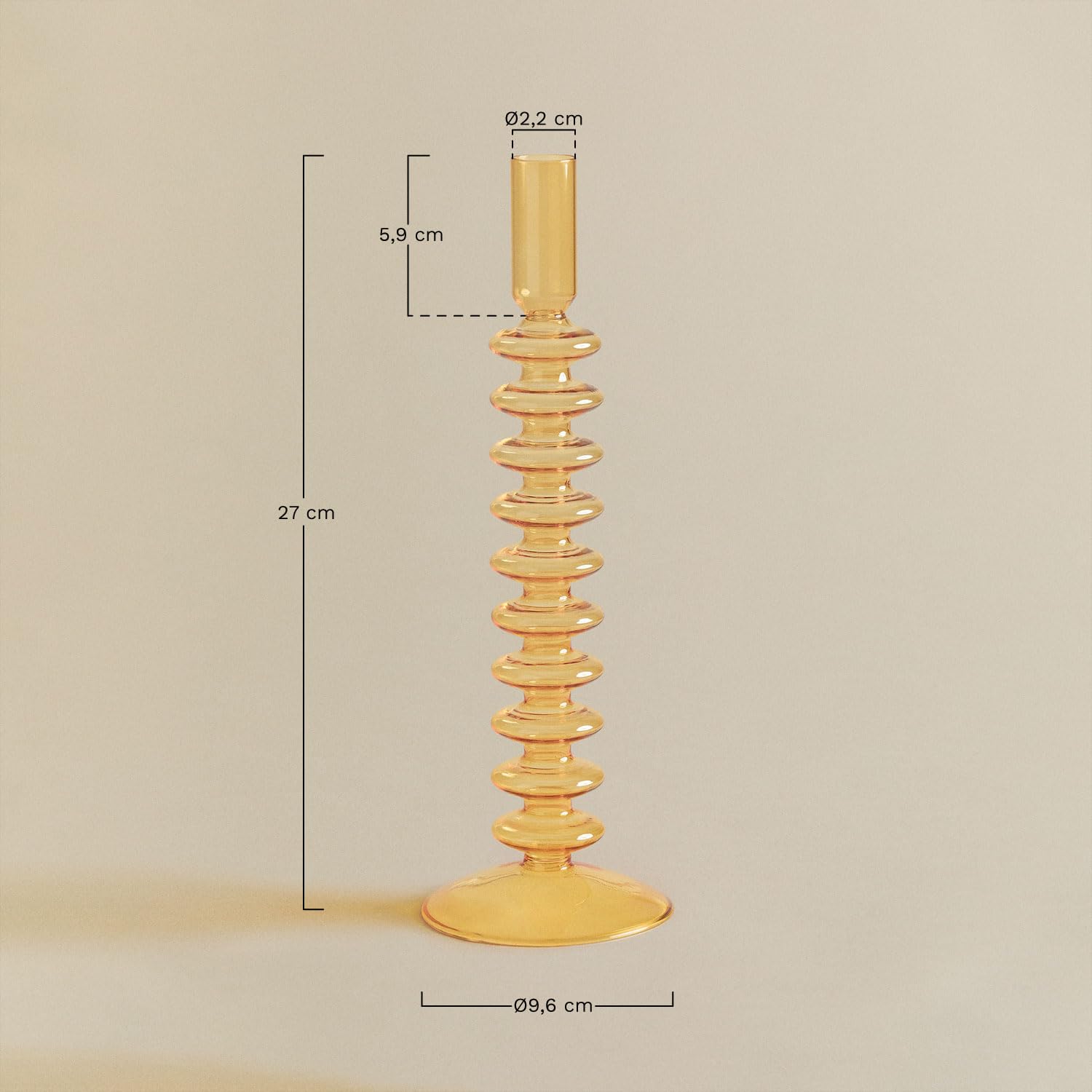 Sklum Vallica portacandele vetro 27 cm