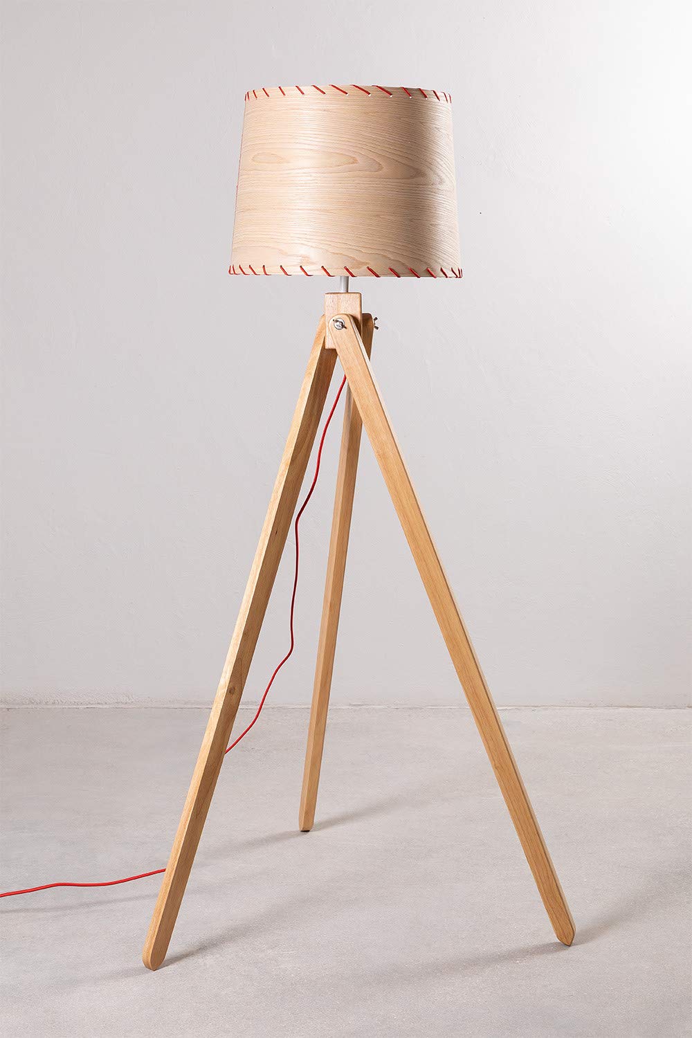 Sklum Foolm lampada da terra marrone treppiede legno