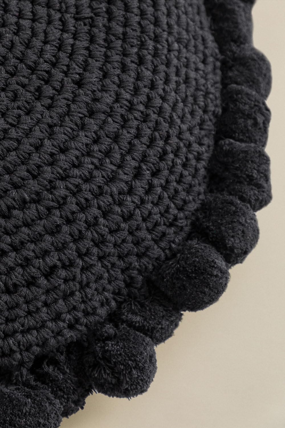 Sklum Yilda cuscino rotondo Ø50 cm cotone con pon pon