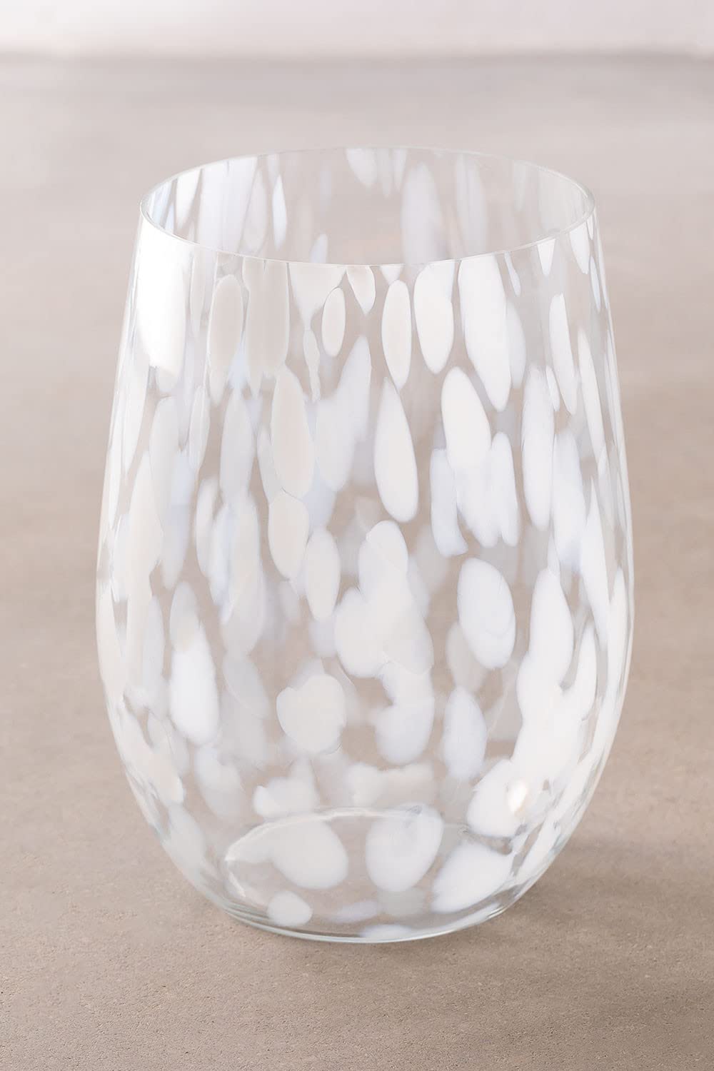 Sklum Sosan vaso vetro 25 cm tocchi bianchi decorativo