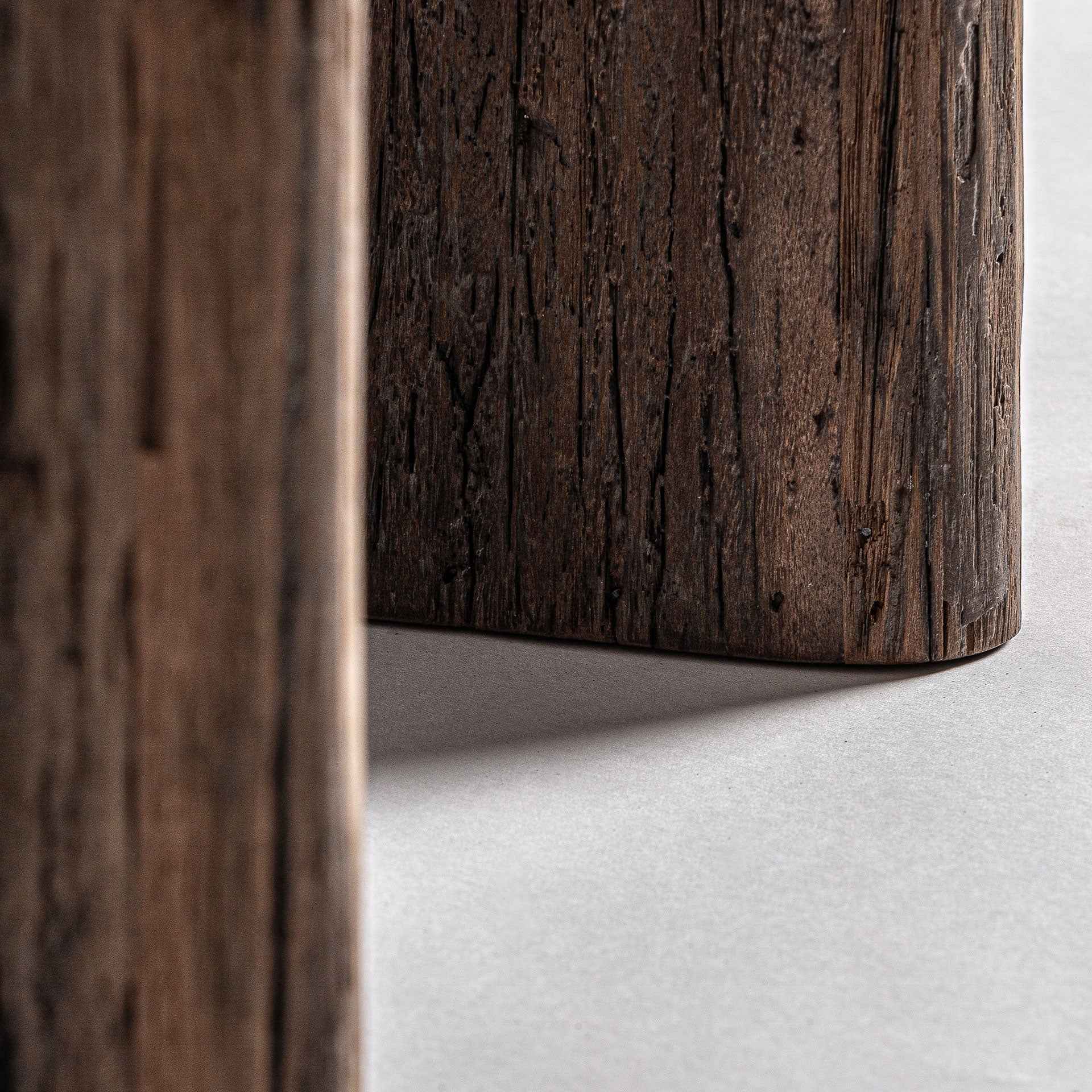 Bambua Toigne Tavolino Laterale Marrone in Legno Tropicale