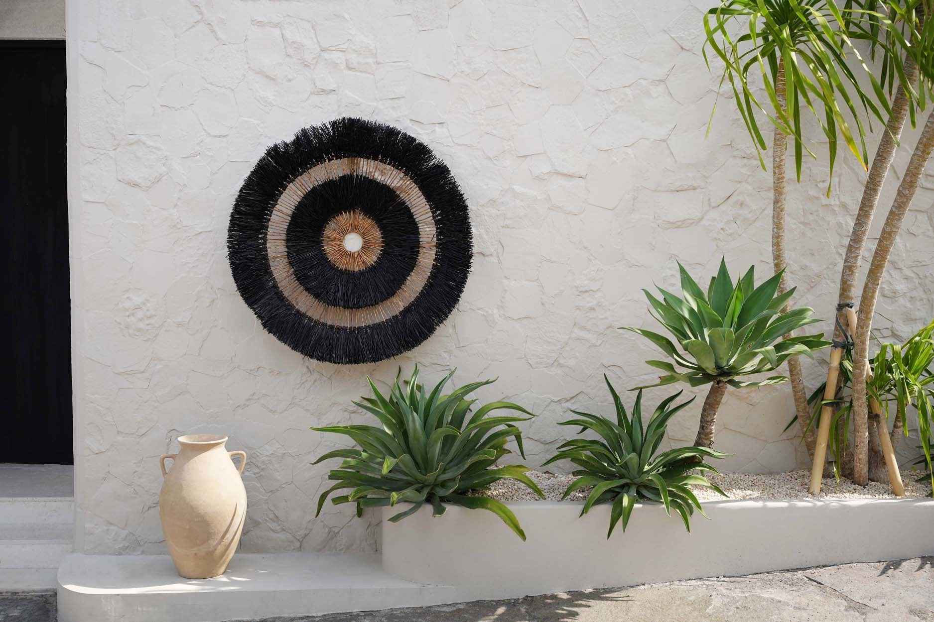 Bambua Maurea Decorazione da Parete Nera in Foglia Banana