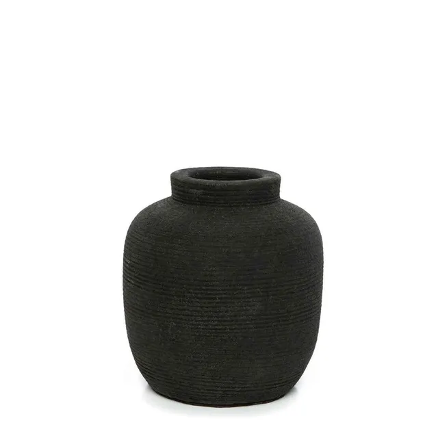 Bambua Peaky vaso terracotta nero S fiori secchi