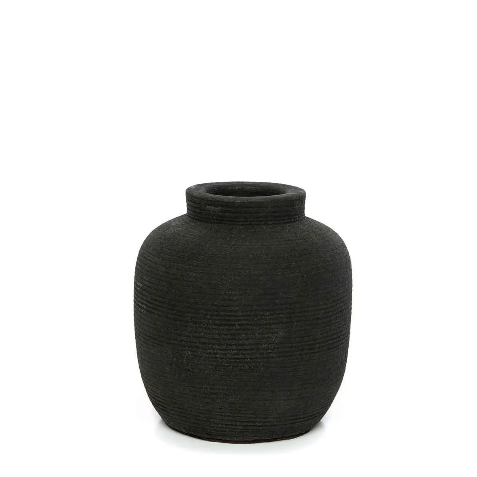 Bambua Peaky vaso terracotta nero S fiori secchi