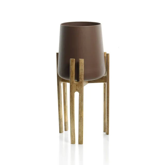 Bambua Forked Root Portavaso Marrone L