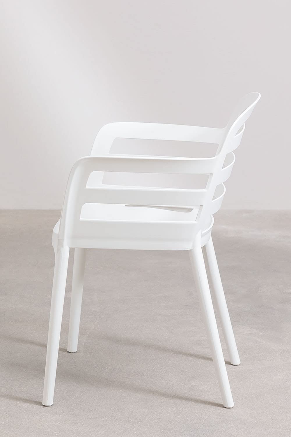 Sklum Gerum set 2 sedie giardino bianche con braccioli
