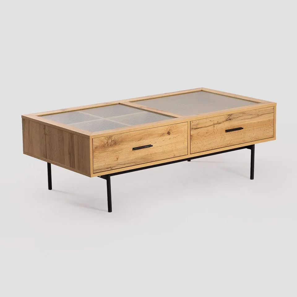 Sklum Ipek tavolino MDF e vetro rustico 120 cm
