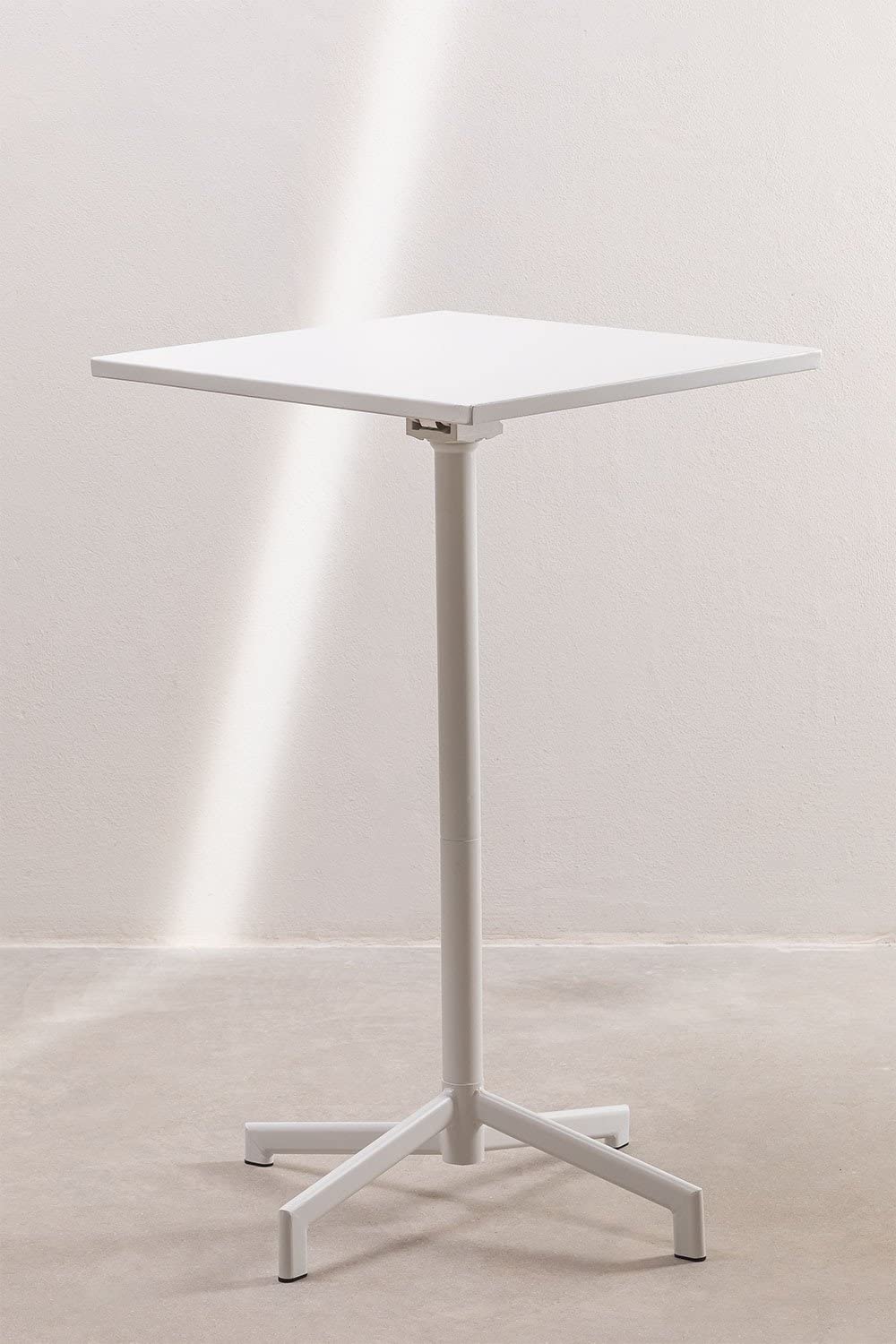Sklum Dely Tavolo Bar Pieghevole 60x60 cm Bianco in Acciaio