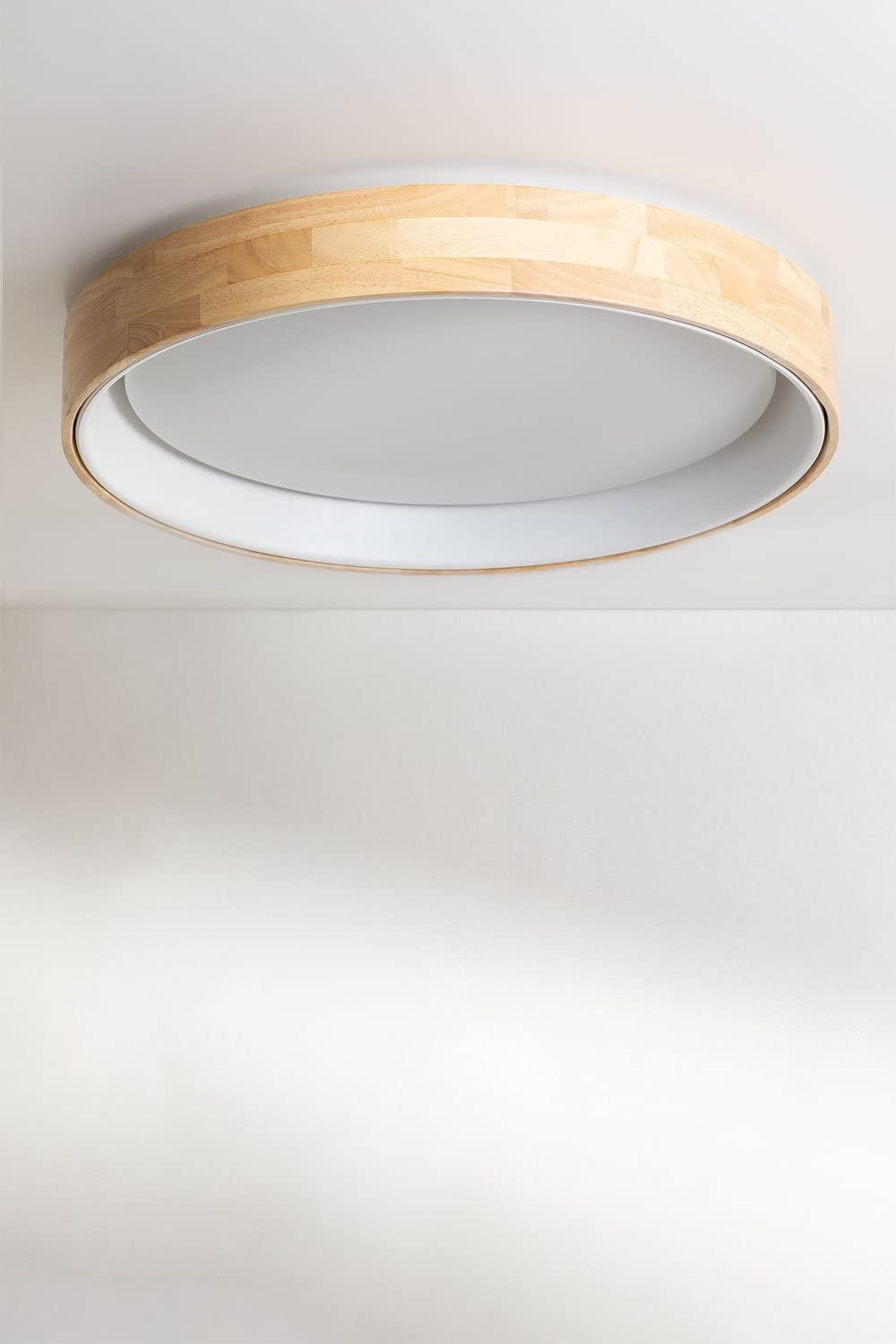 Sklum Balto plafoniera LED bianco Ø55 cm legno