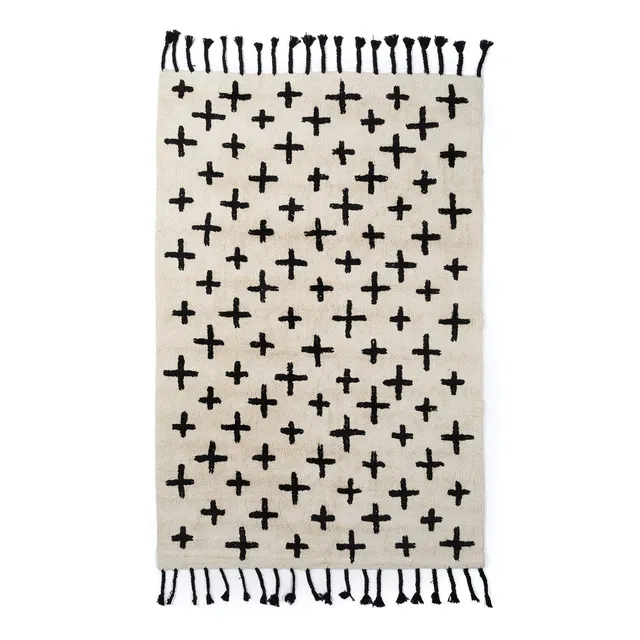 Sklum Zuul tappeto 209x122 cm cotone bianco-nero