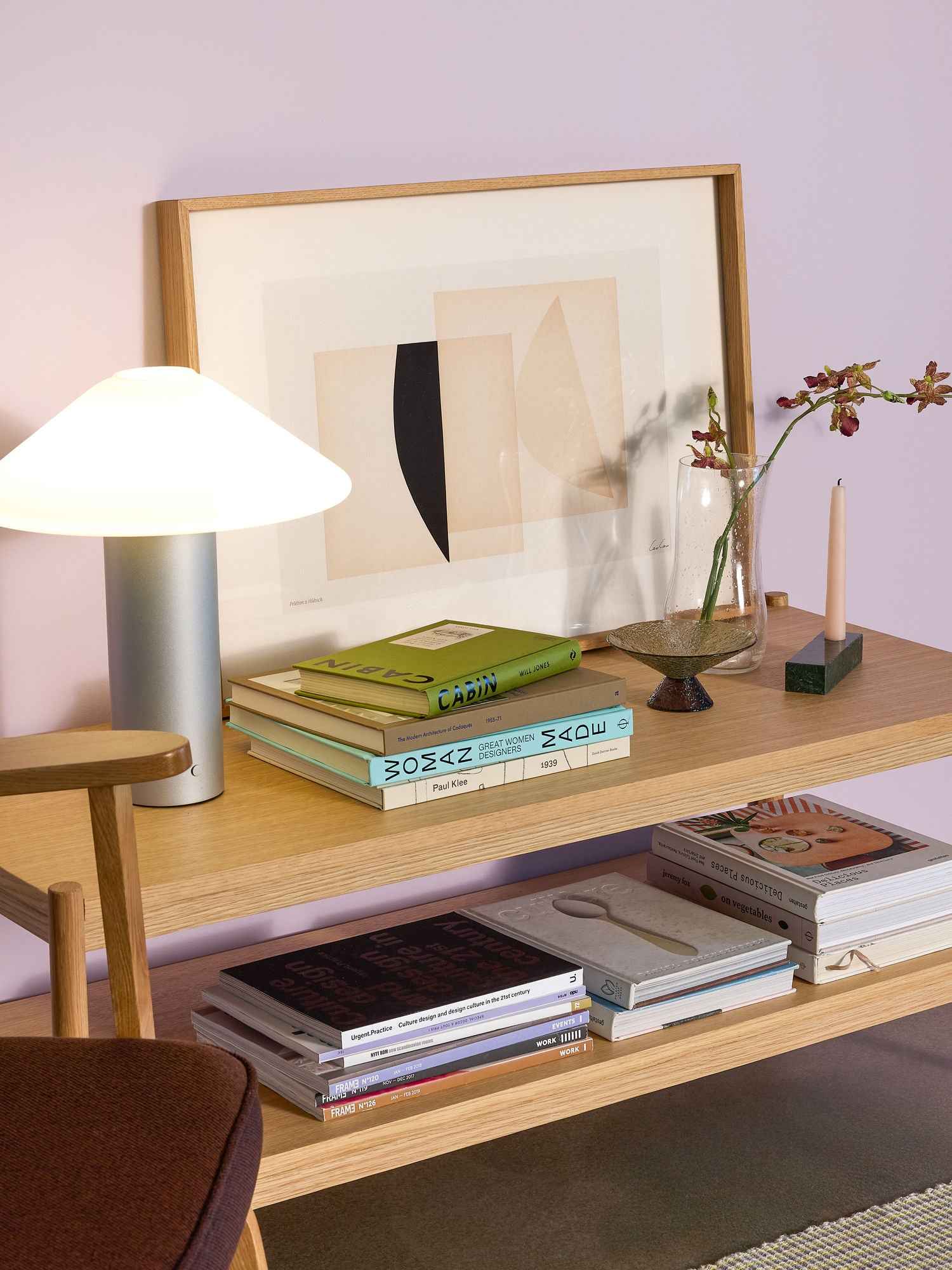 Bambua Orbit lampada da tavolo argento metallizzato vetro