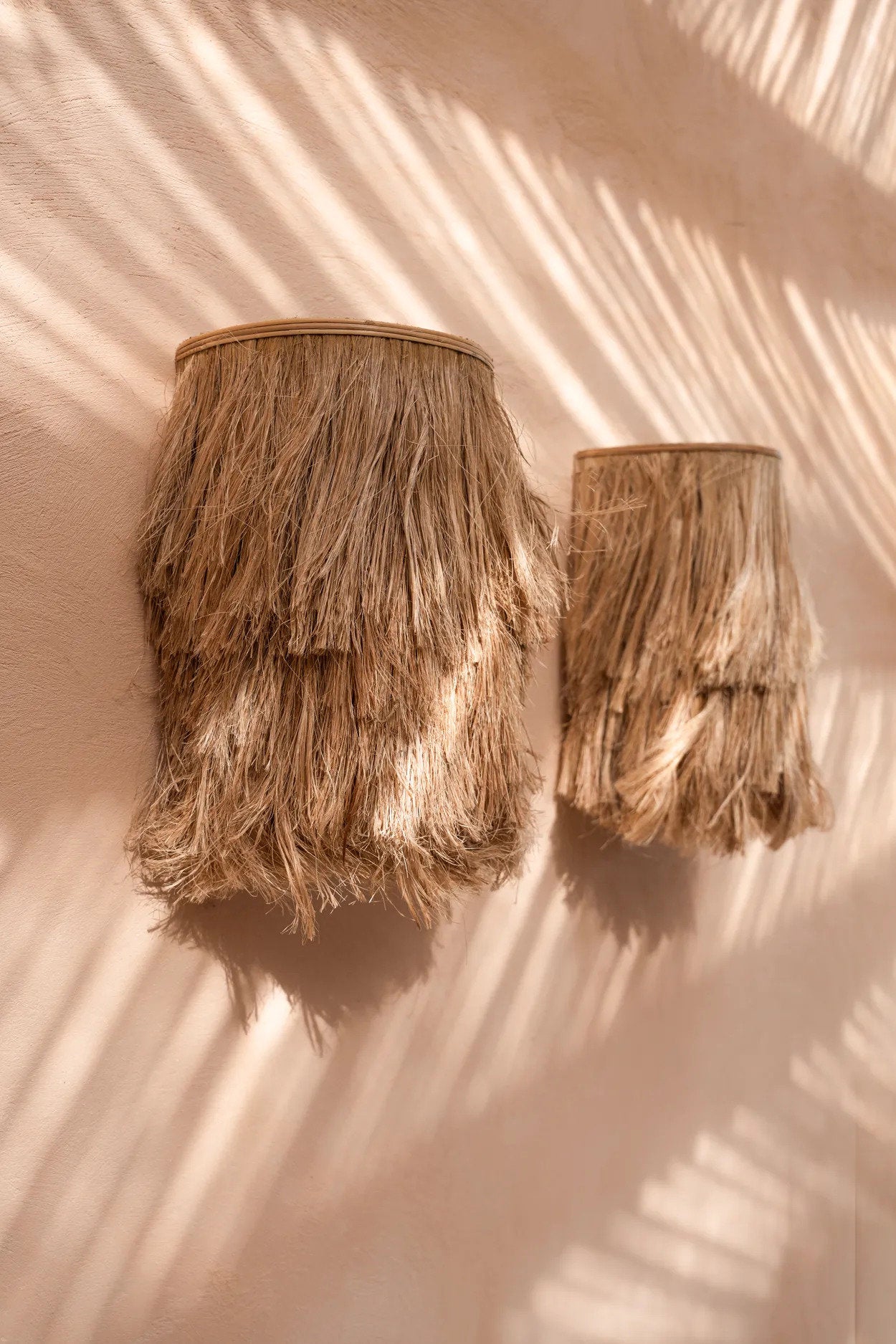 Bambua Abaca Wall Applique lampada da parete naturale S in abaca