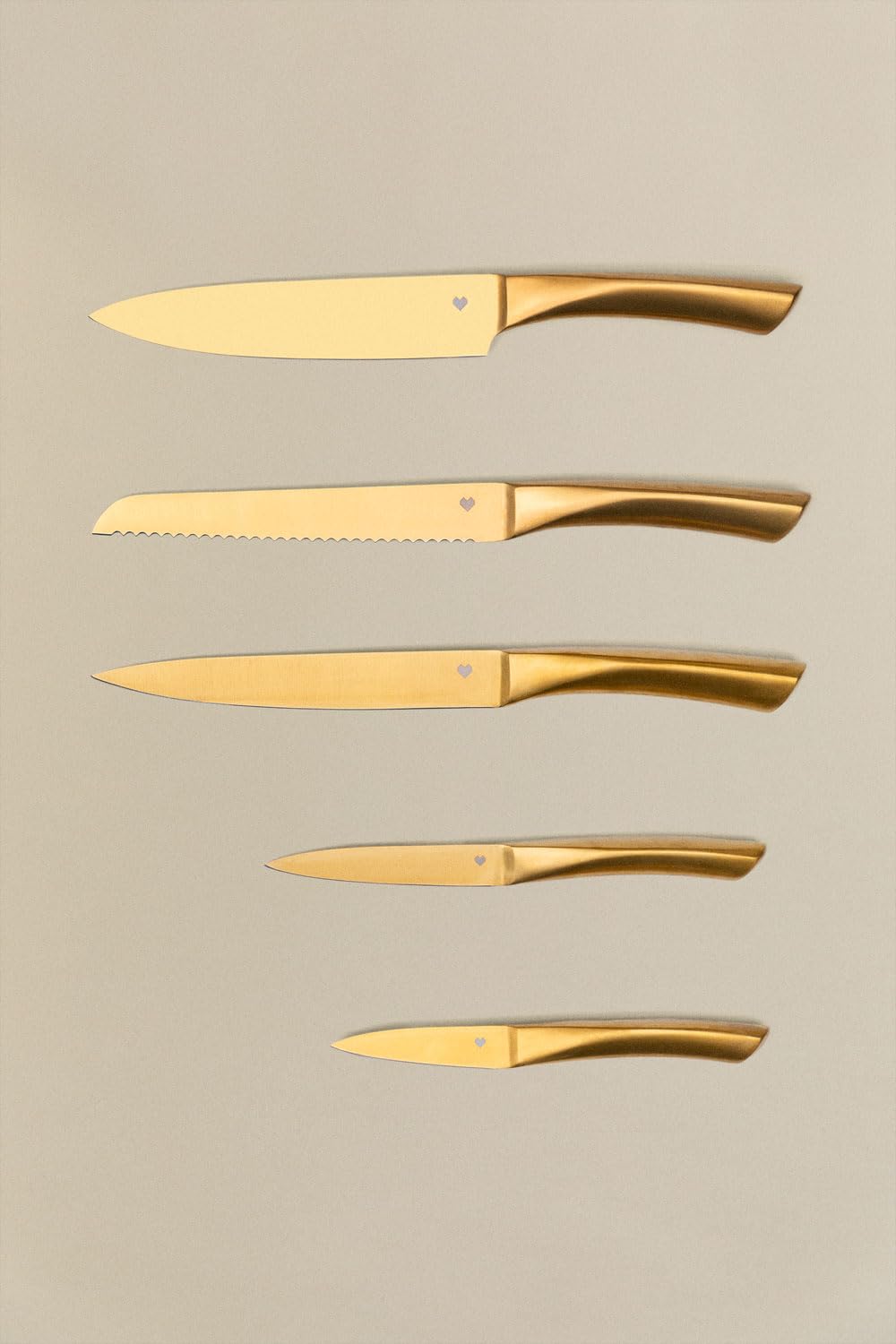 Sklum Livy Set Coltelli Cucina 5 Pezzi Dorati