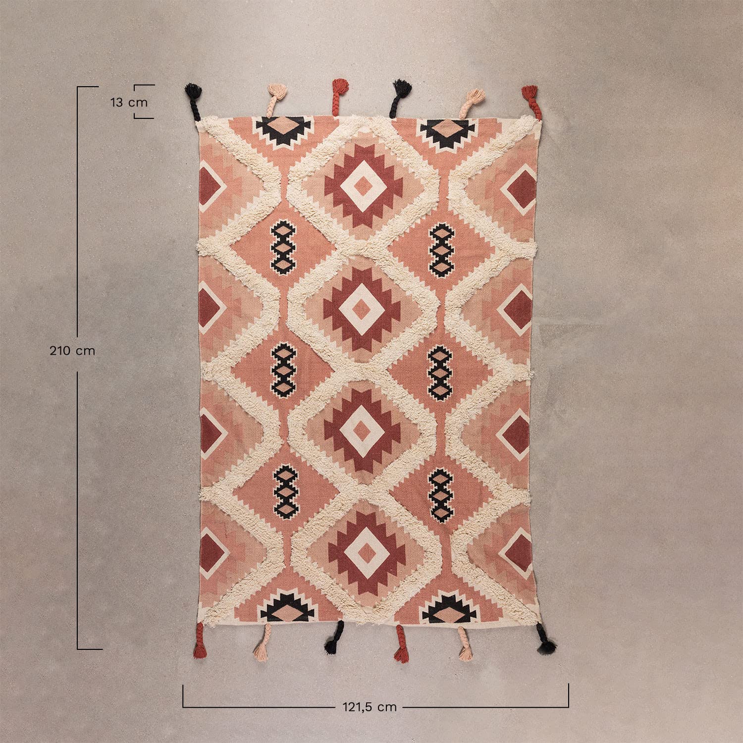 Sklum Yude Tappeto in cotone 210x120 cm etnico