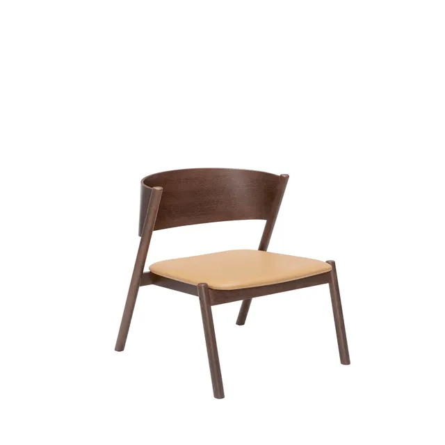 Bambua Oblique poltrona pelle marrone scuro