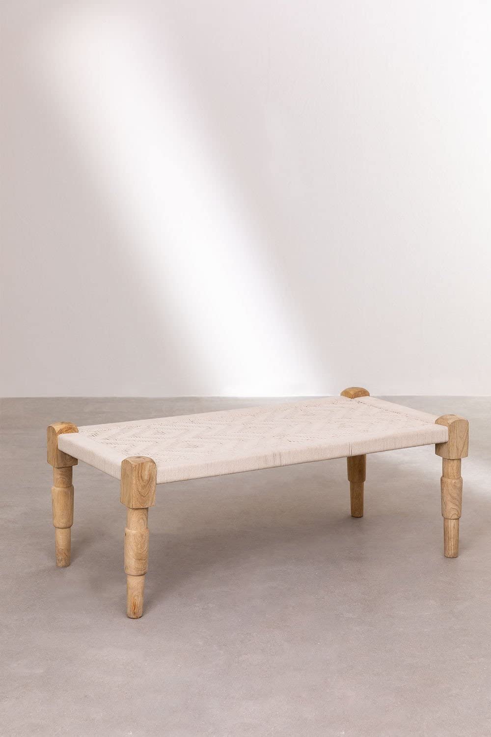 Sklum Kiron 120 cm tavolino macramè legno mango