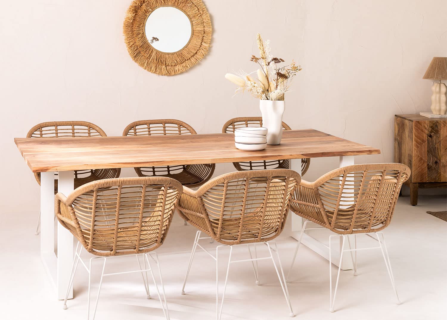 Sklum Sami tavolo da pranzo legno riciclato 210 cm bianco