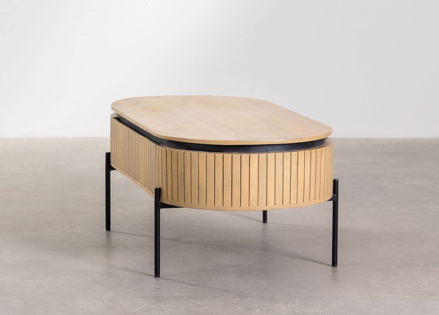 Sklum Anais Tavolino da Caffè Legno Naturale 130 cm Legno Mango