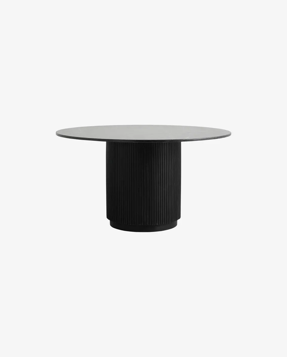 Bambua ERIE tavolo rotondo marmo nero base legno