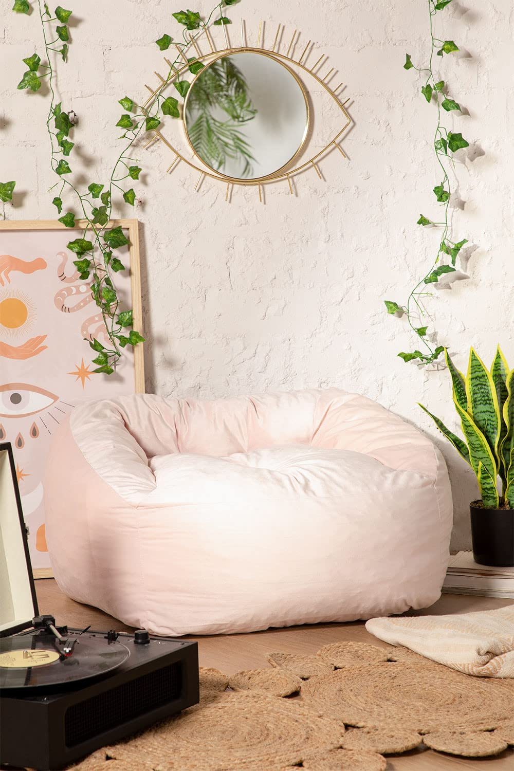 Sklum Thiago pouf poltrona velluto rosa 83 cm