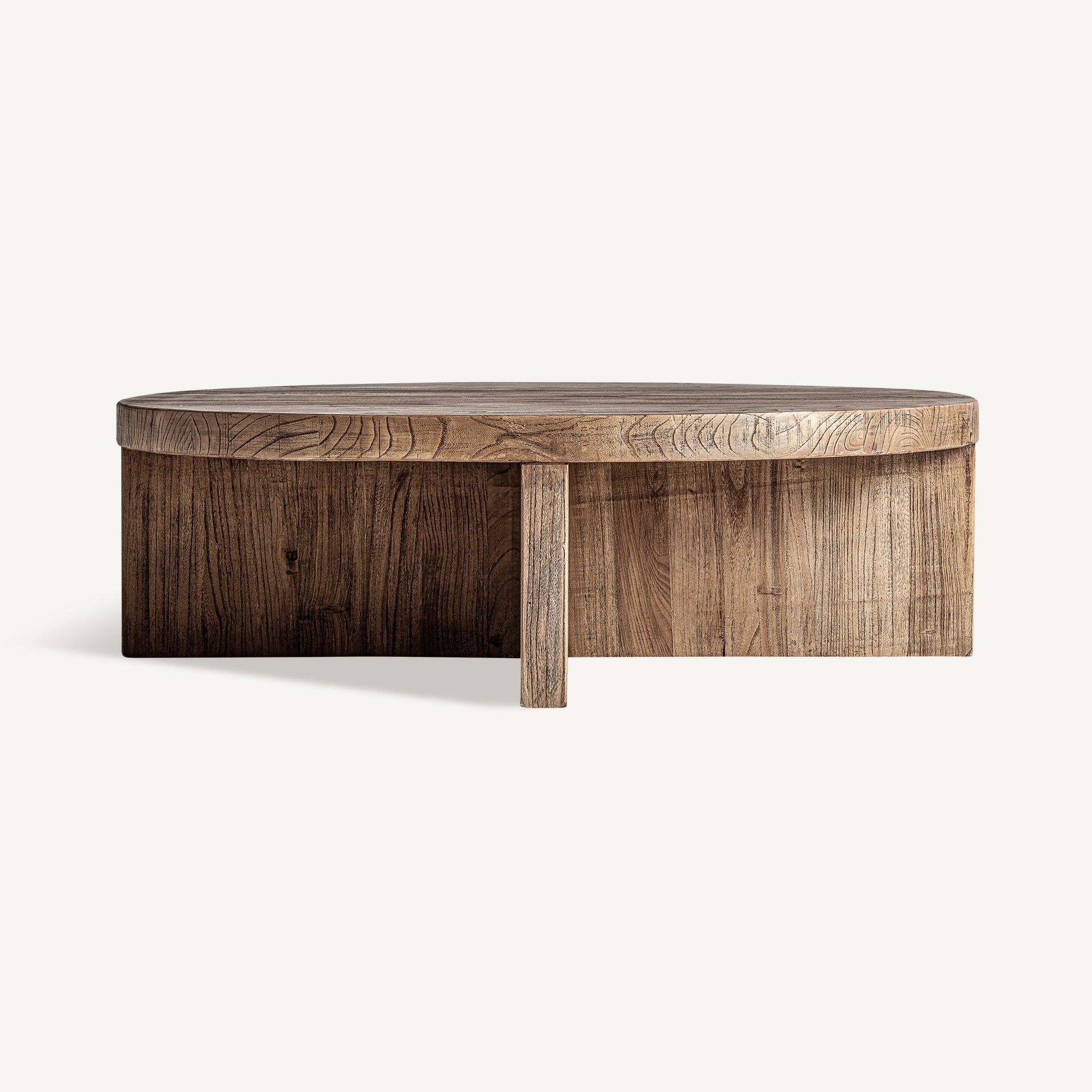 Bambua Norvik Tavolino in Legno Olmo Rotondo Basso