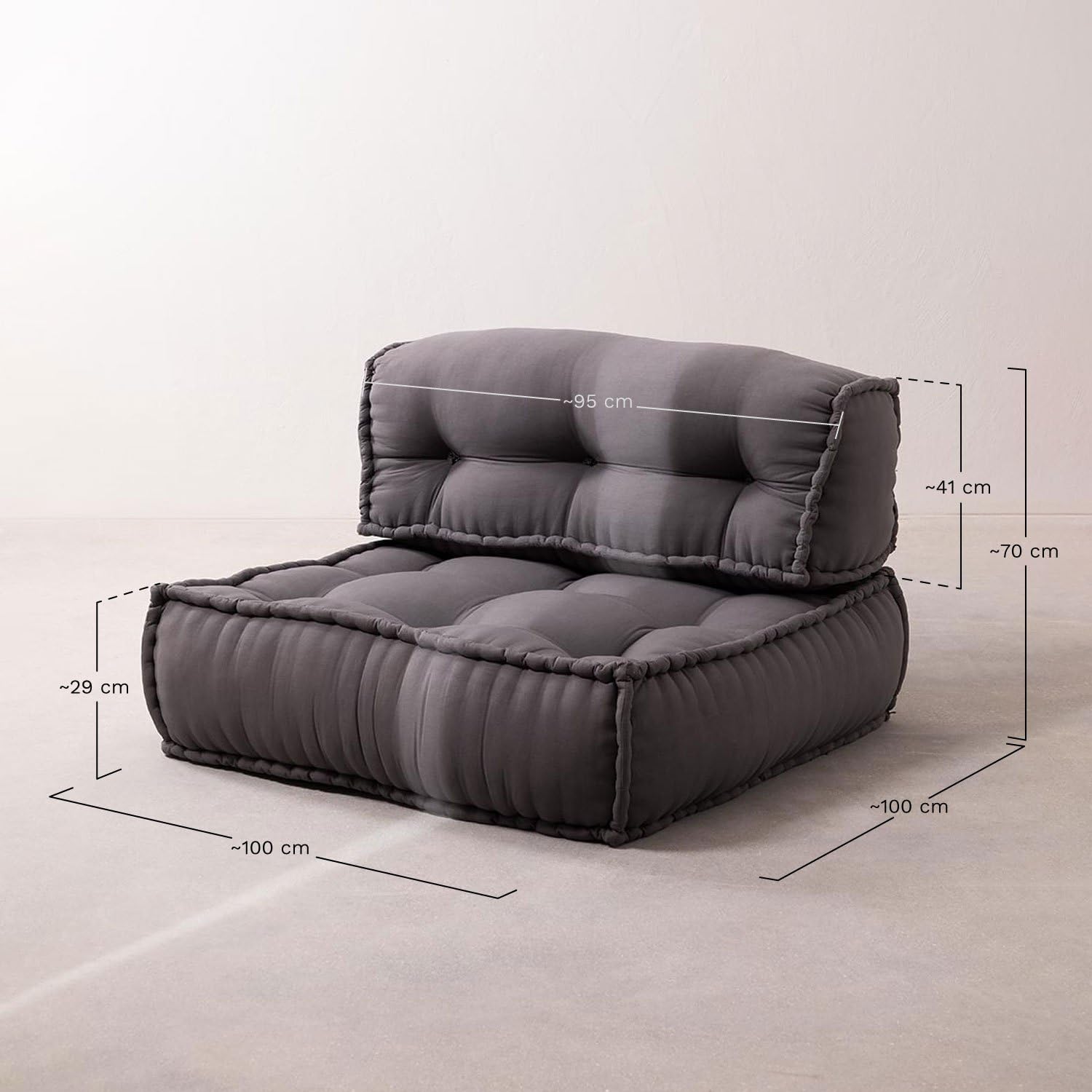 Sklum Yebel Divano Modulare in Cotone 100x100 cm