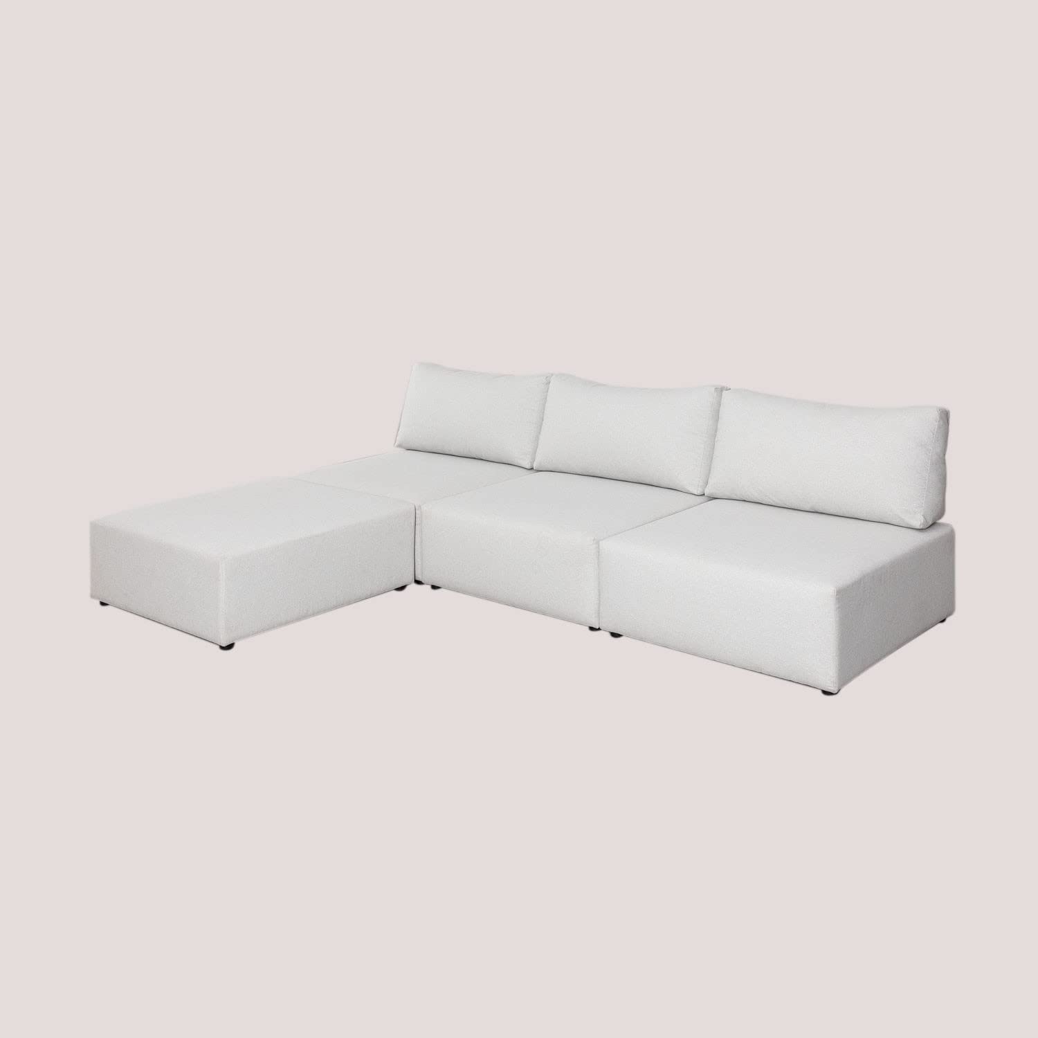 Sklum Kata Divano Componibile 3 Pezzi con Pouf Tessuto