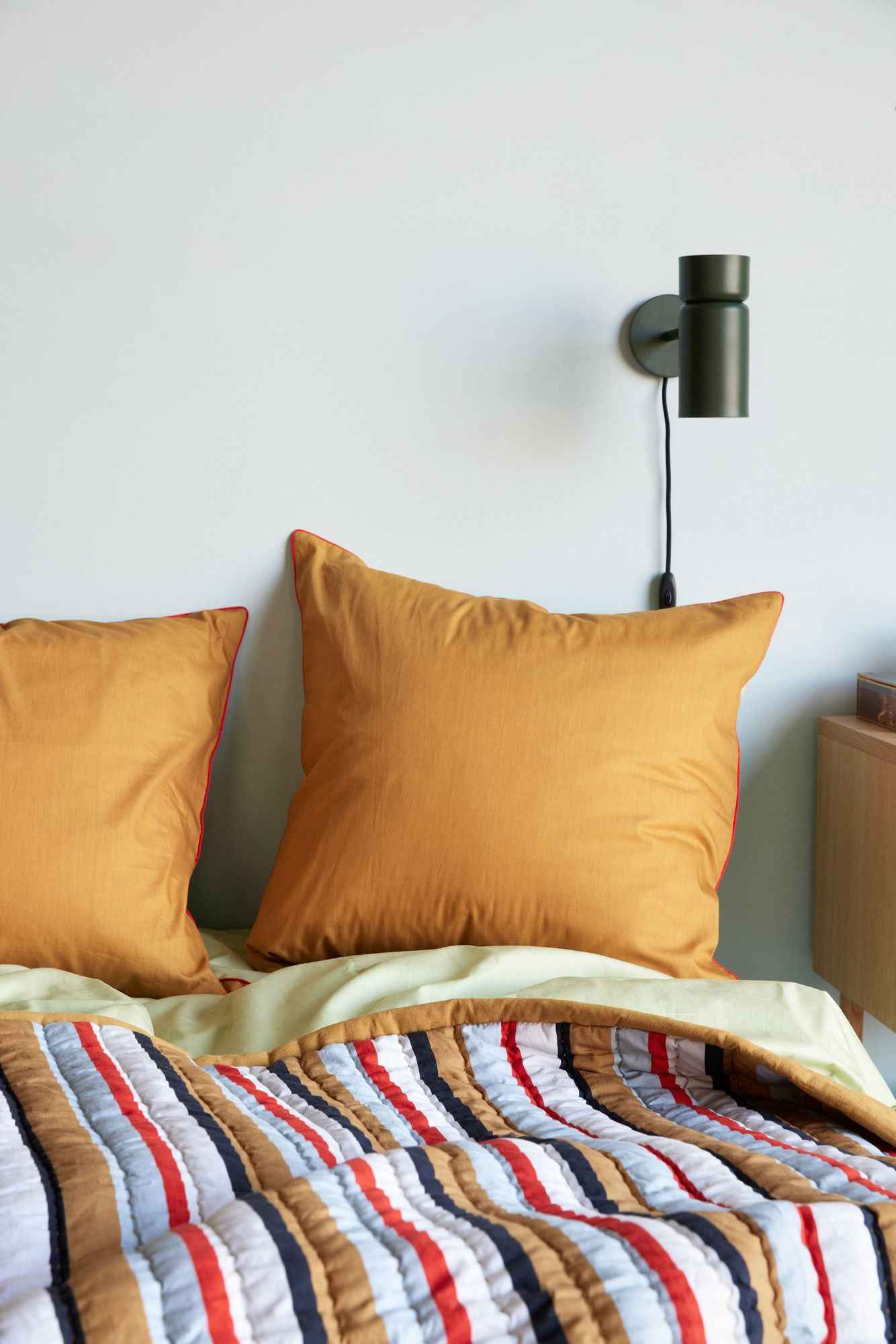 Bambua Pavilion Plaid Stripe plaid ocra 140x200 cotone